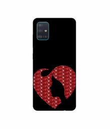 Amazon Brand - Solimo Designer Heart Shape Lady with Glitter 3D Printed Hard Back Case Mobile Cover for Samsung Galaxy A71