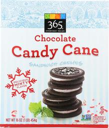 365 Everyday Value, Chocolate Candy Cane Sandwich Cremes, 16 oz