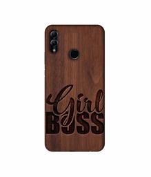 Amazon Brand - Solimo Designer Girl Boss On Wood 3D Printed Hard Back Case Mobile Cover for Honor 10 Lite