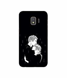 Amazon Brand - Solimo Designer Couples Standing in Rain 3D Printed Hard Back Case Mobile Cover for Samsung Galaxy J2 Core