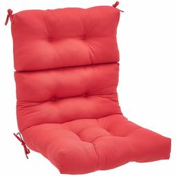 Amazon Basics Tufted Outdoor High Back Patio Chair Cushion- Red