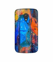 Amazon Brand - Solimo Designer Blue and Orange Brush 3D Printed Hard Back Case Mobile Cover for Motorola Moto G 2nd Generation