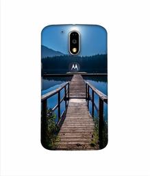 Amazon Brand - Solimo Designer Wooden Beach 3D Printed Hard Back Case Mobile Cover for Motorola Moto G4 Plus (with Logo Cut)