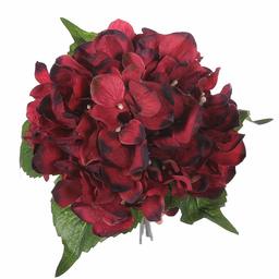 UMI. Essentials Artificial Silk Hydrangea Bouquet (Wine Red)