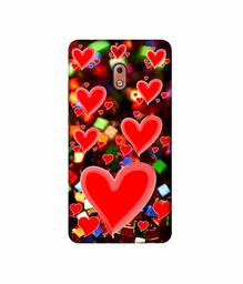 Amazon Brand - Solimo Designer Heart Texture on Glitters 3D Printed Hard Back Case Mobile Cover for Nokia 2.1