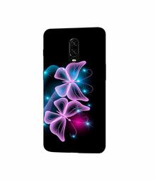 Amazon Brand - Solimo Designer Butterflies Neon Light 3D Printed Hard Back Case Mobile Cover for OnePlus 6T