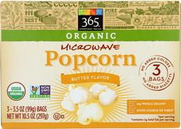 365 Everyday Value, Organic Microwave Popcorn, Butter Flavor, 3.5 oz, 3 pk