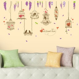 Amazon Brand - Solimo Wall Sticker for Living Room (Lovebirds, Ideal Size on Wall: 170 x 93 cm)