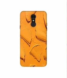 Amazon Brand - Solimo Designer Yellow Texture Wall 3D Printed Hard Back Case Mobile Cover for LG Q7