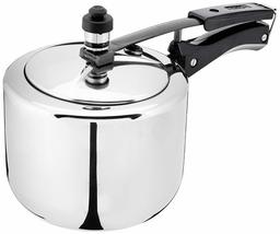 Amazon Brand - Solimo Stainless Steel Inner Lid Pressure Cooker (3L, ISI Certified, Induction and Gas Stove Compatible)