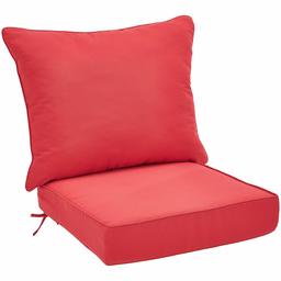 Amazon Basics Deep Seat Patio Seat and Back Cushion Set - Red