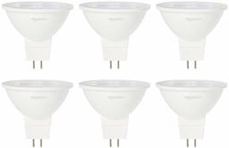 AmazonBasics - foco LED MR16 (50 W, intensidad regulable), 50 W, Paquete de 6, Blanco brillante