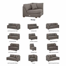 Amazon Brand – Stone & Beam Bagley Sectional Component, Wedge, Fabric, 67