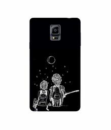 Amazon Brand - Solimo Designer Couples Sitting at Dark 3D Printed Hard Back Case Mobile Cover for Samsung Galaxy Note 4