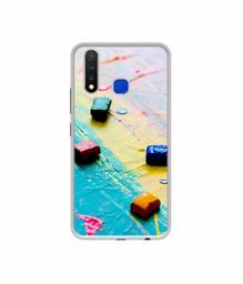 Amazon Brand - Solimo Designer Multicolor WaxColor Blocks UV Printed Soft Back Case Mobile Cover for Vivo U20