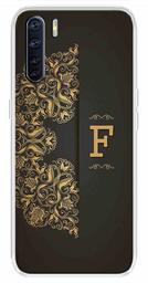 Amazon Brand - Solimo Designer Multicolor Black Pattern Alphabet-F Printed Soft Back Case Mobile Cover for Oppo F15