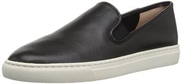 206 Collective Amazon Brand Women's Cooper Perforated Slip-on Fashion Sneaker, Black Leather, 8 B US