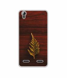 Amazon Brand - Solimo Designer Leaf on Wood UV Printed Soft Back Case Mobile Cover for Lenovo A6000