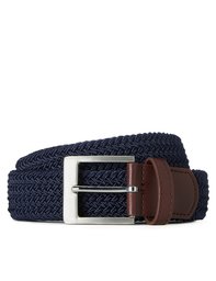 Amazon-merk - vinden. Heren Webbed Stretch Riem,Blauw (zwart),L