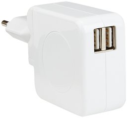 AmazonBasics Dual Port USB Wall Charger, 4.2A - White-EU