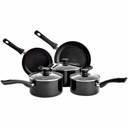 (Renewed) AmazonBasics Non-Stick 5-Piece Cookware Set (Induction and Gas Compatible)