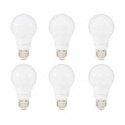 AmazonBasics 40W Equivalent, Daylight, Dimmable, 10,000 Hour Lifetime, A19 LED Light Bulb | 6-Pack