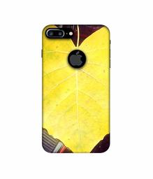 Amazon Brand - Solimo Designer Yellow Leaf 3D Printed Hard Back Case Mobile Cover for Apple iPhone 7 Plus (Logo Cut)