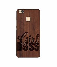 Amazon Brand - Solimo Designer Girl Boss On Wood 3D Printed Hard Back Case Mobile Cover for Huawei P9 lite