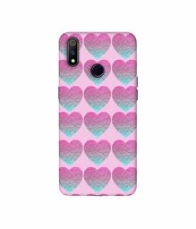 Amazon Brand - Solimo Designer Sparkle Heart Texture 3D Printed Hard Back Case Mobile Cover for Realme 3 Pro