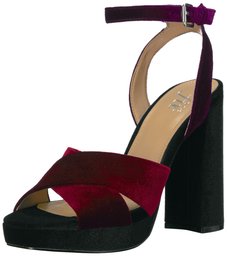 Amazon Brand - The Fix Women's Gabriela High-Heel Cross-Strap Platform Dress Sandal,wine/dark purple/black,6.5 B US