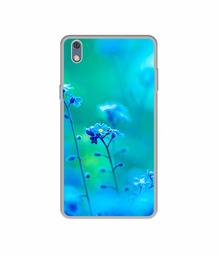 Amazon Brand - Solimo Designer Blue Flower UV Printed Soft Back Case Mobile Cover for Lyf Water 8