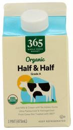 365 by Whole Foods Market, Organic Grade A Half & Half, 16 Fl Oz