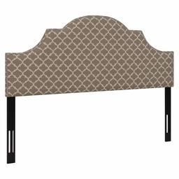 Amazon Brand – Ravenna Home Trellis Pattern Upholstered Headboard - King, 77.6 Inch, Grey and Cream