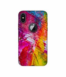 Amazon Brand - Solimo Designer Multicolour Texture 3D Printed Hard Back Case Mobile Cover for Apple iPhone X (Logo Cut)