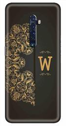 Amazon Brand - Solimo Designer Black Pattern Alphabet-W 3D Printed Hard Back Case Mobile Cover for Oppo Reno 2