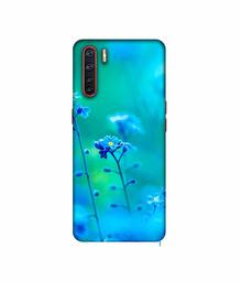 Amazon Brand - Solimo Designer Blue Flower 3D Printed Hard Back Case Mobile Cover for Oppo A91