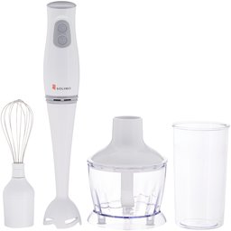 Amazon Brand - Solimo 200-Watt 3-in-1 Hand Blender with Blending Jar, Chopper Bowl, Whisking Attachment