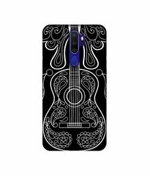 Amazon Brand - Solimo Designer White Gitar On Black 3D Printed Hard Back Case Mobile Cover for Oppo A9 (2020)