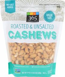 365 Everyday Value, Cashews, Roasted & Unsalted, 24 oz