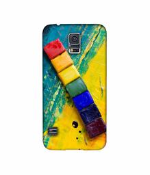 Amazon Brand - Solimo Designer Wax Color Blocks 3D Printed Hard Back Case Mobile Cover for Samsung Galaxy S5 i9600