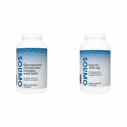 Amazon Brand - Solimo Glucosamine Chondroitin Complex with MSM, 240 Tablets, Glusosamine 1500mg, Chondroitin/MSM Complex 1103mg, 4 Month Supply & Solimo Fish Oil 1000 mg, 250 Softgels, 8 Month Supply