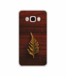 Amazon Brand - Solimo Designer Leaf on Wood UV Printed Soft Back Case Mobile Cover for Samsung Galaxy J5 (2016)