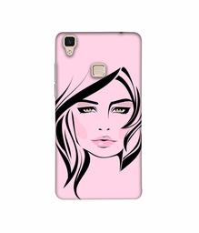 Amazon Brand - Solimo Designer Pink Lady Pattern 3D Printed Hard Back Case Mobile Cover for Vivo V3