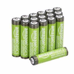 AmazonBasics – AAA-batterijen met hoge capaciteit, oplaadbaar, 850 mAh (16 stuks), voorgeladen