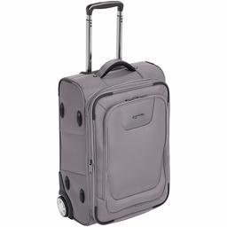 Amazon Basic Suitcase Carrying Case with Built-in TSA Lock Soft Side Elastic Handle - grey