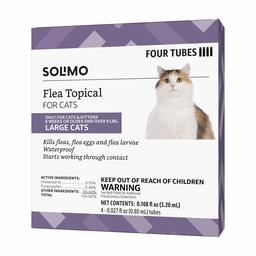 Solimo Marca Amazon Pulga Topical para Gatos Grandes (más de 4 Libras), 4 Unidades