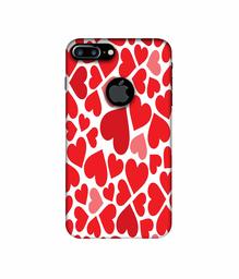 Amazon Brand - Solimo Designer Heart Pattern 3D Printed Hard Back Case Mobile Cover for Apple iPhone 7 Plus (Logo Cut)