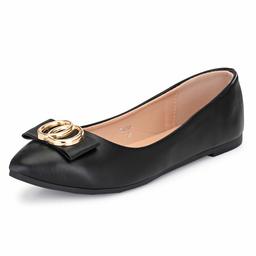 Flavia Women's Black Ballet Flats-9 UK (40 EU) (10 US) (FK/WQ006/BLK)