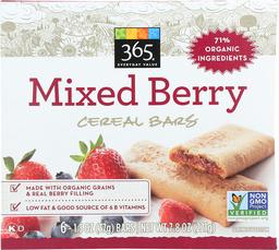 365 Everyday Value, Cereal Bars, Mixed Berry (6 - 1.3 oz bars), 7.8 oz