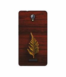 Amazon Brand - Solimo Designer Leaf on Wood 3D Printed Hard Back Case Mobile Cover for Micromax Canvas Pace 4G Q416